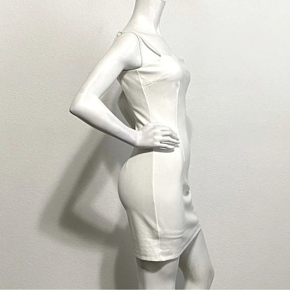 Tiger Mist "NEW" White Take On Straight Neck Adjustable Straps Mini Dress Size M - Picture 3 of 8